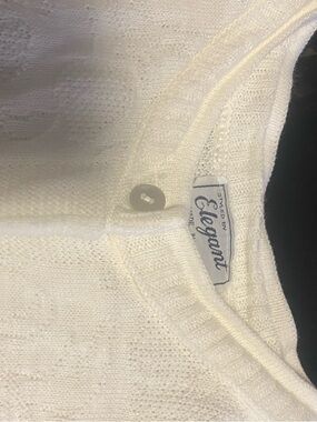 Elegant Women's Cream Knit Cardigan Sweater